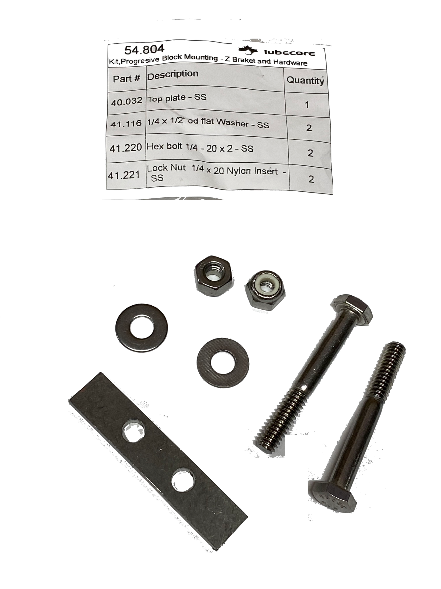 Kit, Progressive Block Mounting Hardware for Z Bracket (#4154804)