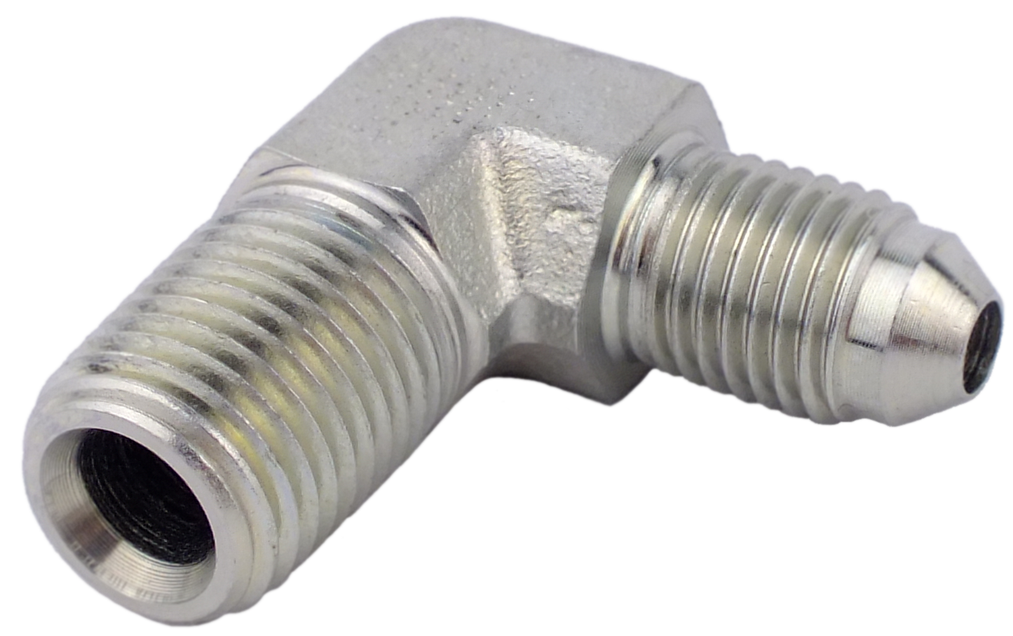 Elbow # 4 JIC (M) X 1/4 (M) NPT - Steel (#2100012)