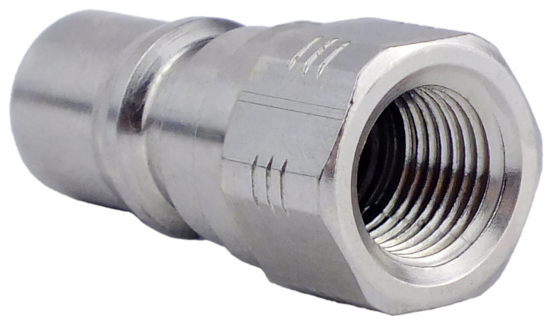 Nipple Hydraulic QDC 1/8 x 1/8 (F) NPT - Stainless Steel (#2100075)
