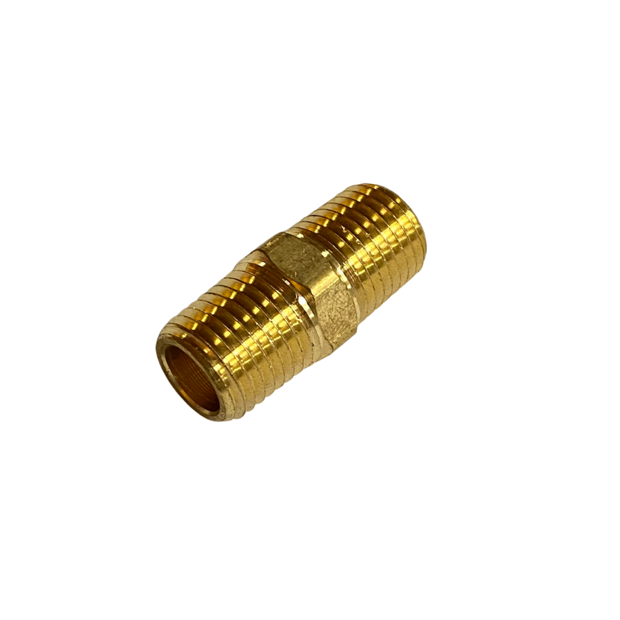Hex Pipe Nipple 1/4(M) NPT x 1/4 (M) NPT - Brass (#2100067)