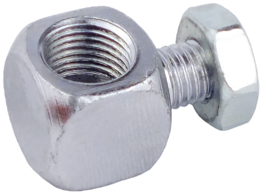 Cube Connector 1/4 -28 (M) X 1/8 (F) BSPT - 21 Long with Jam Nut (#2054347)