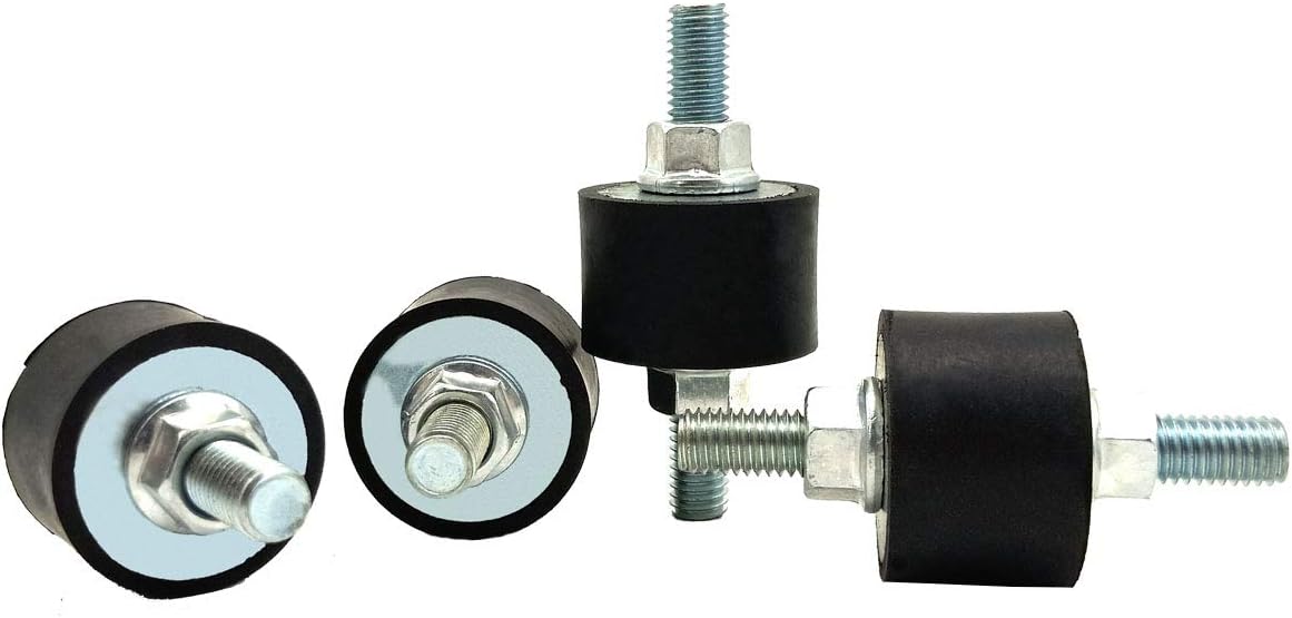 M10 Rubber Studs Shock Absorber Anti-Vibration Isolator Mounts with Non-Slip Nuts (Set of 4)