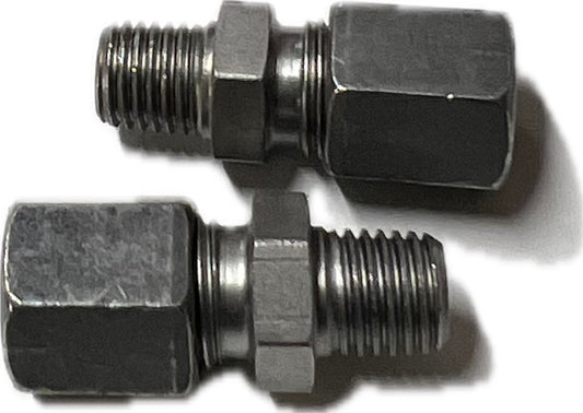 Compression Fitting, Straight, 6mm, M8X1 Taper, Steel, Zinc Plate (Part #20350)