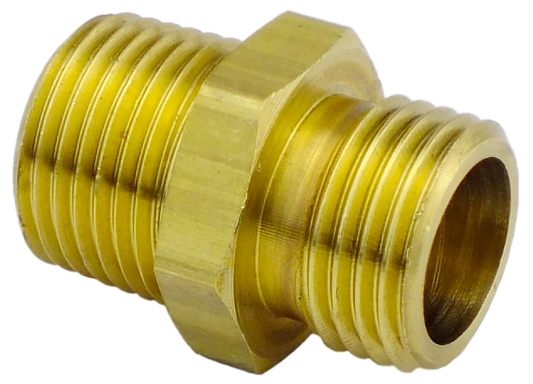 Adapter, Straight, M16 x 1.5(M) x 3/8 NPT(M), Brass (#1000559)