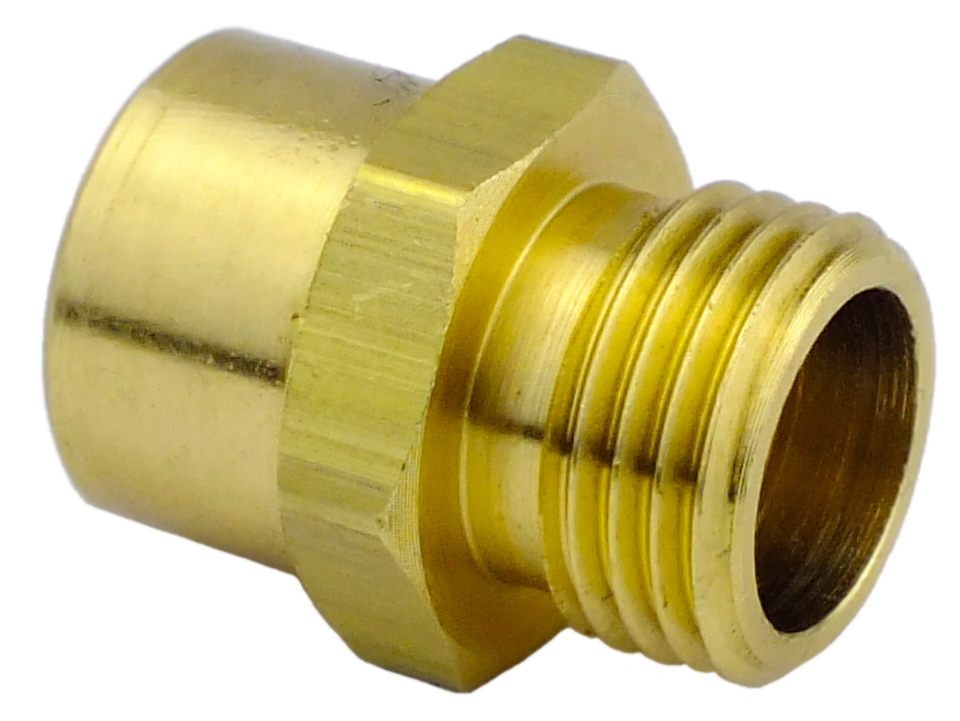 Filler Adapter, Str., M16 x 1.5(M) x 1/4 NPT(F), Brass (#1000589)