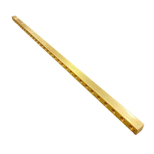 Brass Bar for Remote Grease Banks: 5/8" x 24" Long Square Bar with 32 - 1/8"-28 Holes at 3/4" (#4100222)