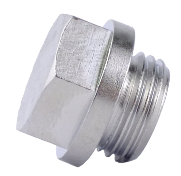 M10 O2 Plug Plug, M10 x 1.0 SS, Ext. Hex (#2000253) – Lubecore MN