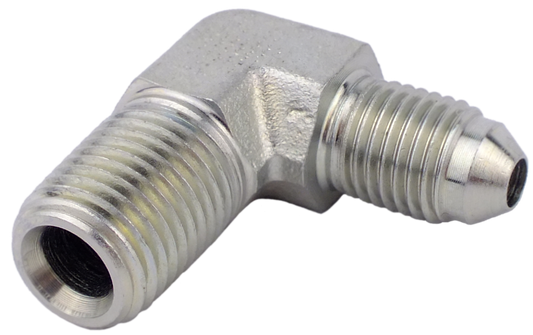 Elbow # 4 JIC (M) X 1/4 (M) NPT - Steel (#2100012)