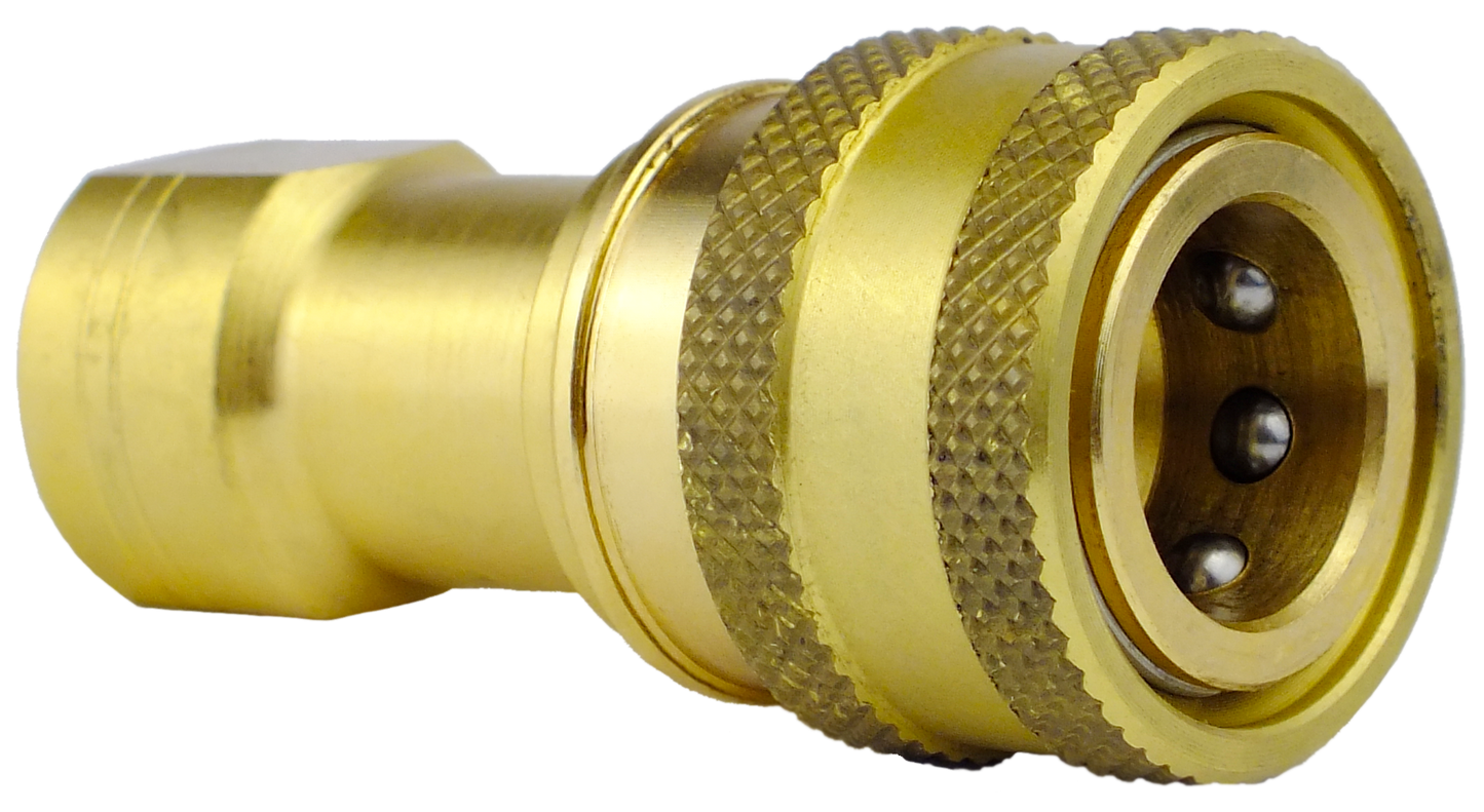 Coupler Hydraulic QDC 1/4 x 1/4 (F) NPT - Brass (#2100024)