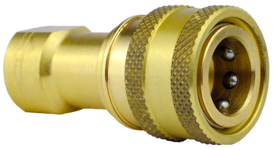 Coupler Hydraulic QDC 1/4 x 1/4 (F) NPT - Brass (#2100024)