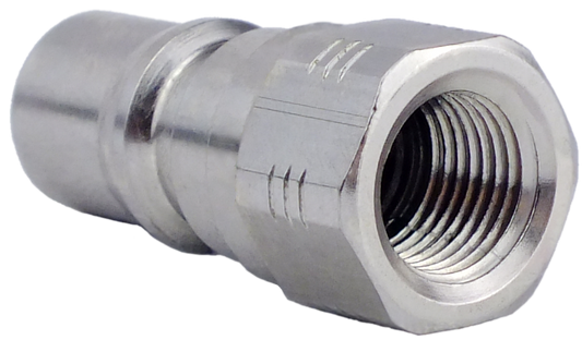 Nipple Hydraulic QDC 1/8 x 1/8 (F) NPT - Stainless Steel (#2100075)