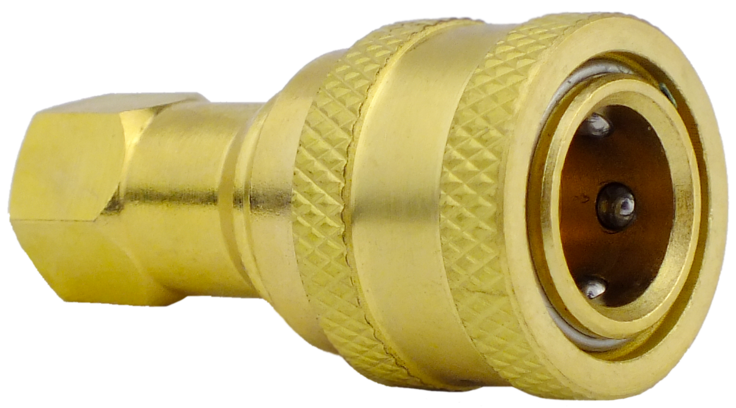 Coupler Hydraulic QDC 1/8 x 1/8 (F) NPT - Brass (#2100076)
